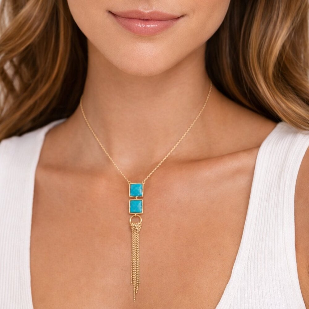 MARCIA MORAN Artisan Modernist BLUE HAULITA Pendant Necklace